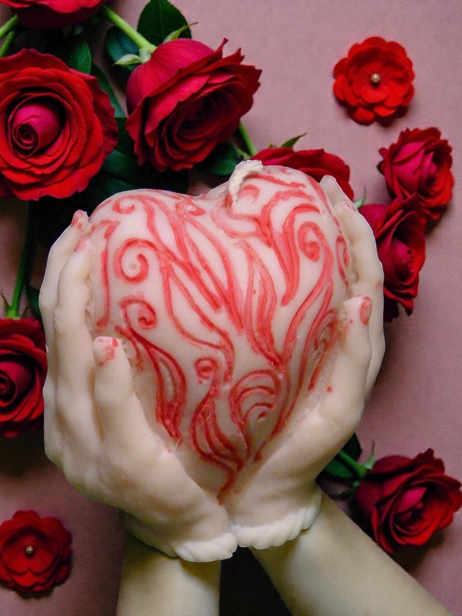 (image for) Handen met Hart Kaars